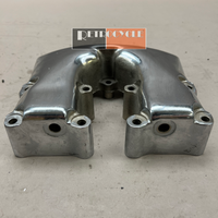 17500-66 Chrome Shovelhead Rocker Box Cover Front - Used