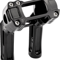 0603-1145 - ARLEN NESS Method Kickback Handlebar Riser - Softail Gauge Cut-Out - 7" - Black 520-055