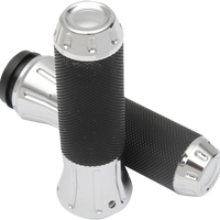 0630-1611 - DRAG SPECIALTIES Grips - Custom - TBW - Chrome 354121