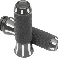 0630-1611 - DRAG SPECIALTIES Grips - Custom - TBW - Chrome 354121