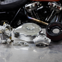 1001-0091 - S&S CYCLE Super E Carburetor with Stealth Air Cleaner Kit - Chrome - Twin Cam 110-0151