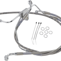 1741-2631 - DRAG SPECIALTIES Brake Line - Front - +6" - Touring - Stainless Steel 660411-6