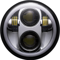 2001-2482 - CUSTOM DYNAMICS 5.75" Headlamp - with Mounting Ring - Chrome PG-575-C