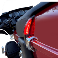 2040-2545 - CUSTOM DYNAMICS Sequential Tour Pak Seat Back Rest LED Lights - Chrome/Smoke - CVO CD-TPBR-14BCMSC