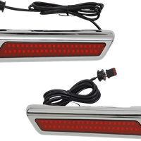 2040-2872 - CUSTOM DYNAMICS Latch Light - Saddlebag - Dual Color - Red - Chrome CD-SBL-DC4-RC