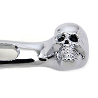 26-0118 - Chrome Contour Drilled Hand Lever Set with Skull Ends by V-Twin