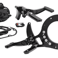 1623-0590 - HAWG HALTERS Mid Control Conversion Kit - Black - Knurled Pegs - FLH/FLT MCK-FH16AS-FK