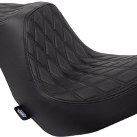 0802-1491 - DRAG SPECIALTIES Predator III Seat - Double Diamond - Black w/ Black Stitching - FL/FX '18-'22 0802-1491