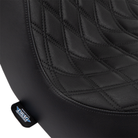 0802-1491 - DRAG SPECIALTIES Predator III Seat - Double Diamond - Black w/ Black Stitching - FL/FX '18-'22 0802-1491