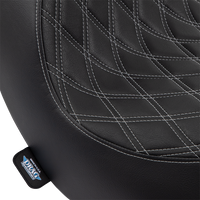0802-1514 - DRAG SPECIALTIES Solo Seat - Double Diamond - Silver Stitching - FL/FX '18-'23 0802-1514