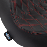 0802-1515 - DRAG SPECIALTIES Solo Seat - Double Diamond - Red Stitching - FL/FX '18-'23 0802-1515