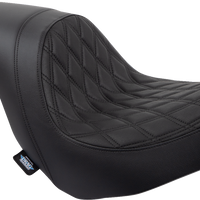 0802-1517 - DRAG SPECIALTIES Predator Seat - Double Diamond w/ Black Sitching - Vinyl - FLSB/FXLR '18-'23 0802-1517