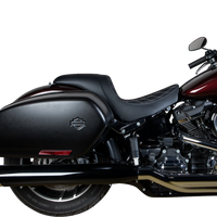 0802-1518 - DRAG SPECIALTIES Predator Seat - Double Diamond w/ Silver Sitching - Vinyl - FLSB/FXLR '18-'23 0802-1518