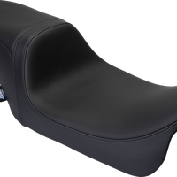 DRAG SPECIALTIES Predator 2Up Seat - Solar Leather - Black - Smooth - w/o Backrest - FLH '08-'23 08801-1495