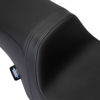 DRAG SPECIALTIES Predator 2Up Seat - Solar Leather - Black - Smooth - w/o Backrest - FLH '08-'23 08801-1495