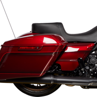 DRAG SPECIALTIES Predator 2Up Seat - Solar Leather - Black - Smooth - w/o Backrest - FLH '08-'23 08801-1495