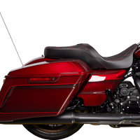 0801-1484 - DRAG SPECIALTIES Freedom Seat - Vinyl - Double Diamond Red Stitch - FLH '09-'23 0801-1484