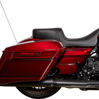 0801-1487 - DRAG SPECIALTIES Predator 2Up Seat - Vinyl - Black - Smooth - w/o Backrest - FLH '08-'23 0801-1487