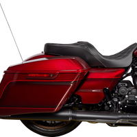 0801-1482 - DRAG SPECIALTIES Freedom Seat - Vinyl - Double Diamond Silver Stitch - FLH '09-'23 0801-1482