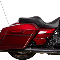 0801-1485 - DRAG SPECIALTIES Freedom Seat - Solar Leather - Black - Smooth - FLH '09-'23 0801-1485