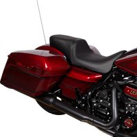 0801-1487 - DRAG SPECIALTIES Predator 2Up Seat - Vinyl - Black - Smooth - w/o Backrest - FLH '08-'23 0801-1487