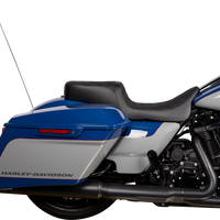 0801-1490 - DRAG SPECIALTIES Predator 2Up Seat - Vinyl - Double Diamond Black Stitch - w/o Backrest - FLH '08-'23 0801-1490