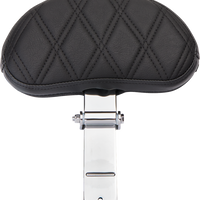 0822-0537 - DRAG SPECIALTIES EZ Glide II Backrest - Small - Vinyl - Double Diamond Black Stitch 0822-0537