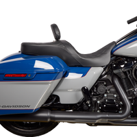 0822-0537 - DRAG SPECIALTIES EZ Glide II Backrest - Small - Vinyl - Double Diamond Black Stitch 0822-0537