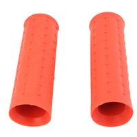 Replica Waffle Handlebar Grip Set with Plug Hole Orange