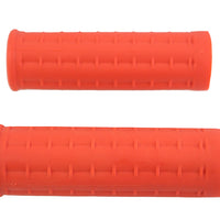 Replica Waffle Handlebar Grip Set with Plug Hole Orange