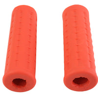 Replica Waffle Handlebar Grip Set with Plug Hole Orange
