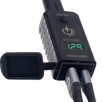 RIDEPOWER SAE to USB-C/USB Ports Adapter - Charger - Digital Voltage Indicator RPSAEUSBUSBCADP