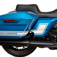0801-1483 - DRAG SPECIALTIES Predator 1Up Seat - Vinyl - Double Diamond Black Stitch - FLH '08-'23 0801-1483
