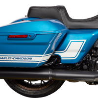 0801-1489 - DRAG SPECIALTIES Predator 1Up Seat - Vinyl - Double Diamond Silver Stitch - FLH '08-'23 08011489