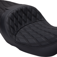 DRAG SPECIALTIES SEATS Freedom Seat - Vinyl - Double Diamond Black Stitch - FLH '97-'07 08011504-4676B