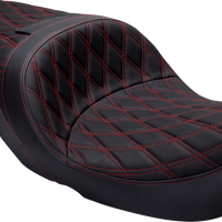 DRAG SPECIALTIES SEATS Freedom Seat - Vinyl - Double Diamond Red Stitch - FLH '97-'07 08011507-4676D