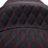 DRAG SPECIALTIES SEATS Freedom Seat - Vinyl - Double Diamond Red Stitch - FLH '97-'07 08011507-4676D