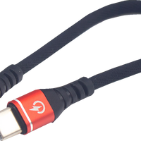 RIDEPOWER Male USB-C to Male USB-C Cable - Phone Charger - Heavy-Duty - 7-1/2" - Black/Red RPUSBCUSBC75