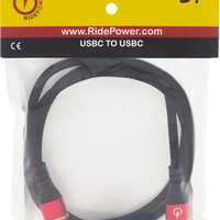 RIDEPOWER Male USB-C to Male USB-C Cable - Phone - Fast/Charger - 24" - Black/Red RPUSBCUSBC24