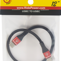 RIDEPOWER Male USB-C to Male USB-C Cable - Phone - Charger - 12" - Black/Red RPUSBCUSBC12