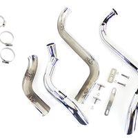 30-0022 - Straight Down Drag Pipe Set Chrome with Heatshields by V-Twin