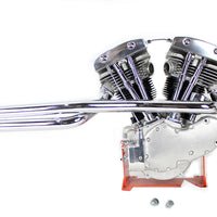 30-0521 - Shovelhead Exhaust Straight Pipe Set Chrome Shotgun by V-Twin