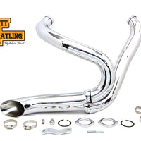 30-0772 - Chrome Wyatt Gatling 2 into 1 Exhaust Pipe Header Kit by Wyatt Gatling