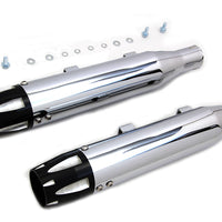 30-1611 - Chrome Highlighted Revolver Tip Muffler Set by V-Twin