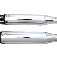 30-1614 - Chrome Tapered Revolver Tip Muffler Set by V-Twin