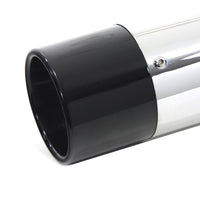 30-4095 - Wyatt Gatling Chrome Muffler Set with Black Gun Barrel Ends by V-Twin