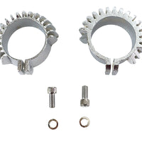 31-0425 - Replica Chrome Finned Exhaust Clamp Set by V-Twin