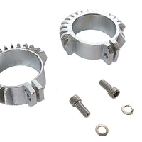 31-0425 - Replica Chrome Finned Exhaust Clamp Set by V-Twin