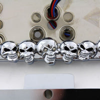 33-0387 - Chrome Tail Lamp and License Plate Holder Skull Style by Wyatt Gatling