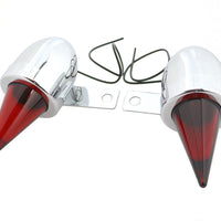 33-1705 - Torpedo Bullet Lamp Set Chrome with Brackets by V-Twin